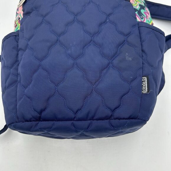Cinda B Backpack Quilted Blue Geometric Medium Multi Pocket Nylon main image 12